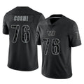 Vanessashop W.Commanders #76 Sam Cosmi Player Black Limited Reflective Home Game Stitched Jerseys