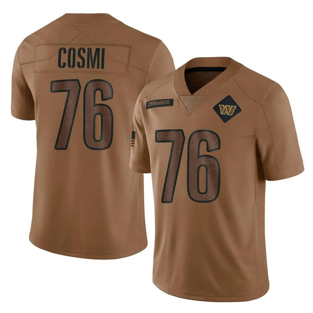 Vanessashop W.Commanders #76 Sam Cosmi Player Brown Limited Salute To Service Home Game Stitched Jerseys