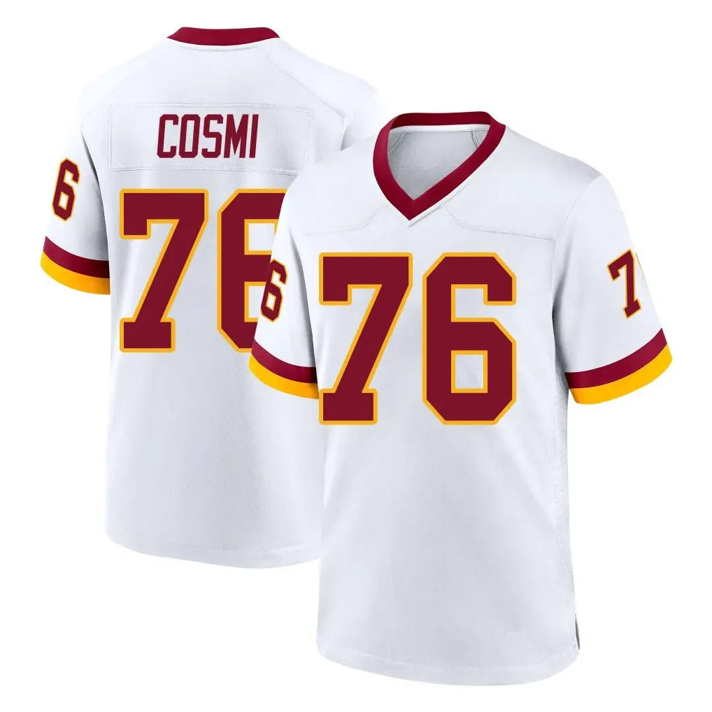 Vanessashop W.Commanders #76 Sam Cosmi Player White Home Game Stitched Jerseys