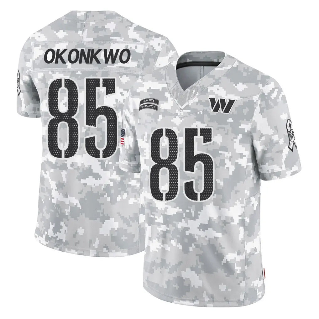 Vanessashop W.Commanders #85 Chig Okonkwo Player Arctic Camo Limited Salute To Service Home Game Stitched Jerseys