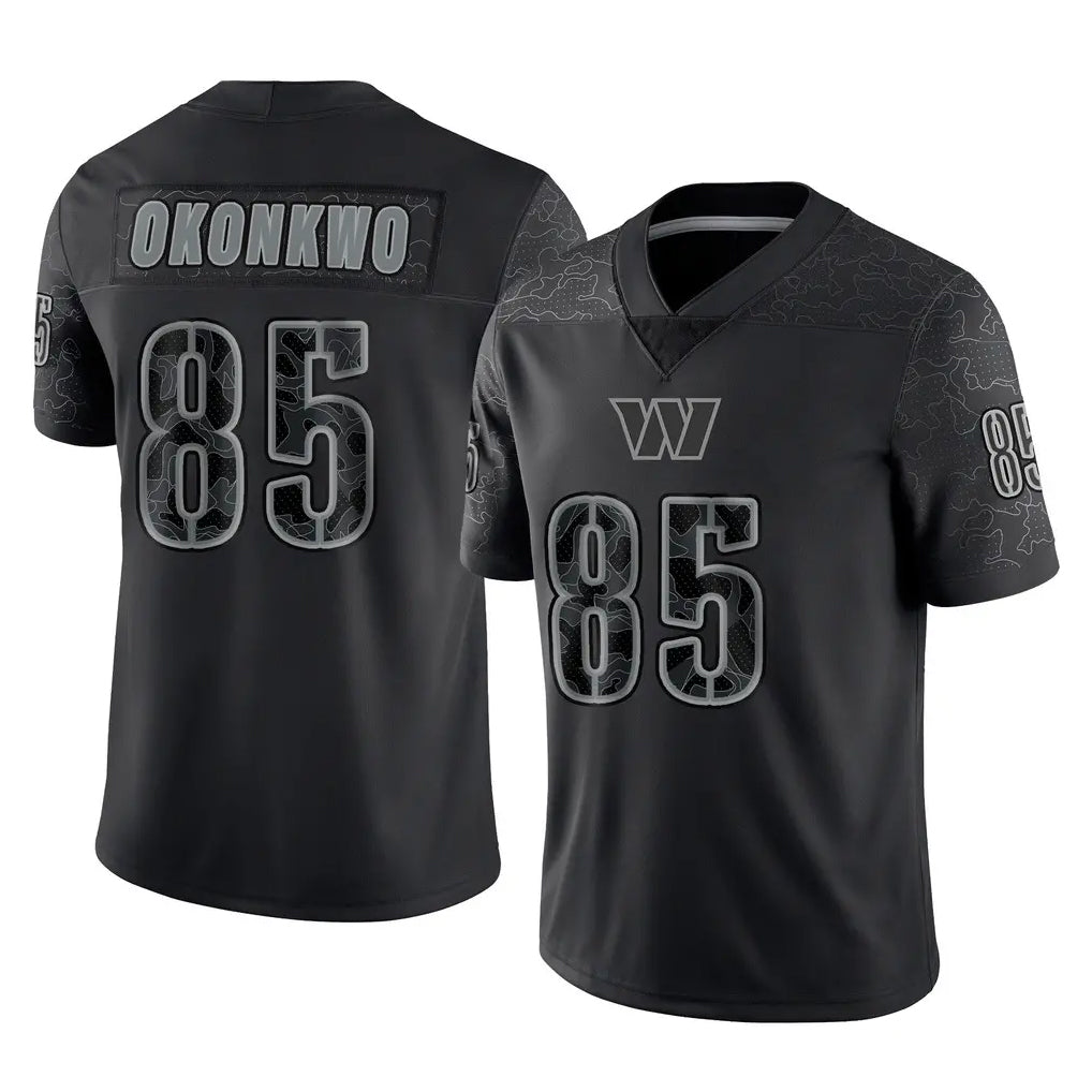Vanessashop W.Commanders #85 Chig Okonkwo Player Black Limited Reflective Home Game Stitched Jerseys