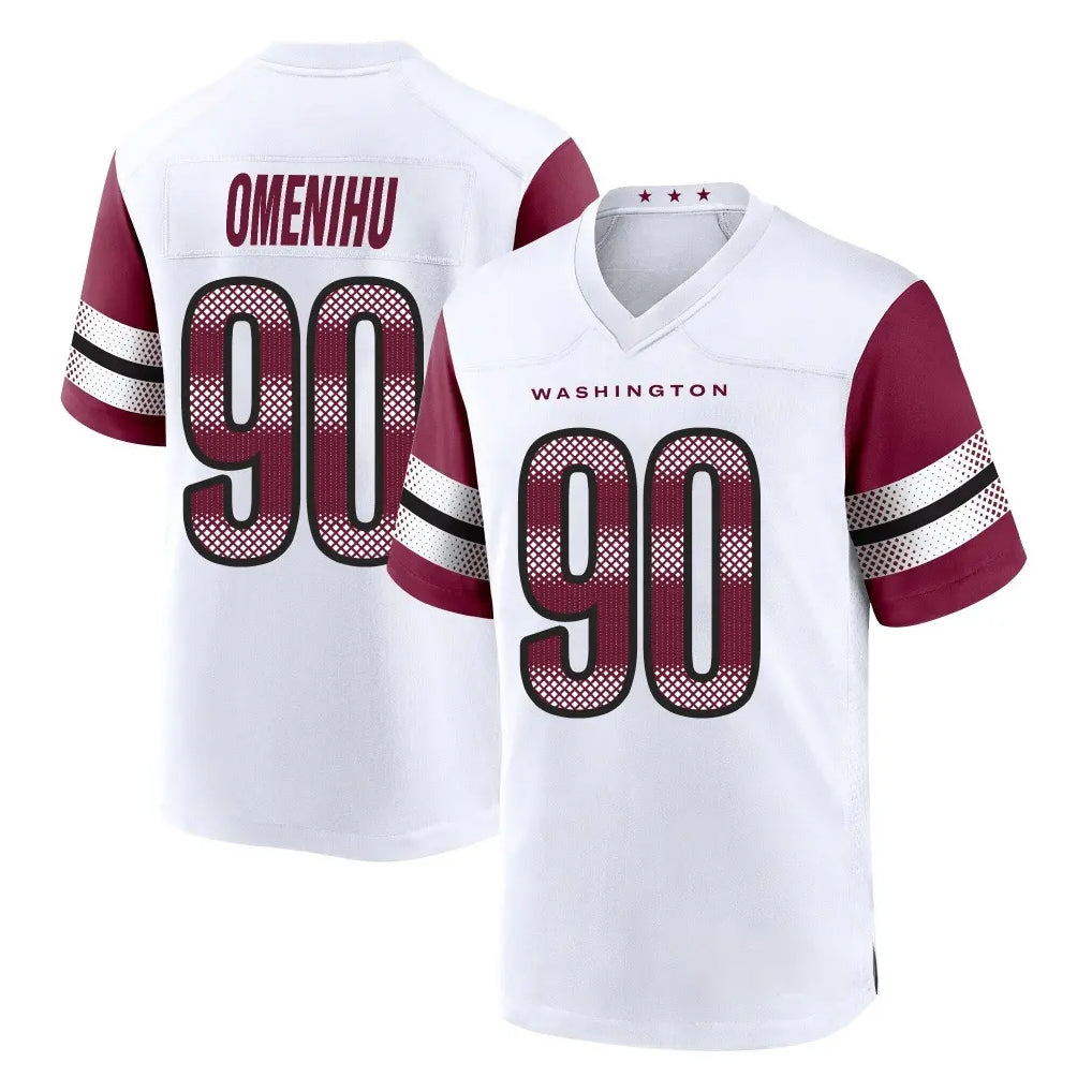 Vanessashop W.Commanders #90 Charles Omenihu Player White Game Home Stitched Jerseys