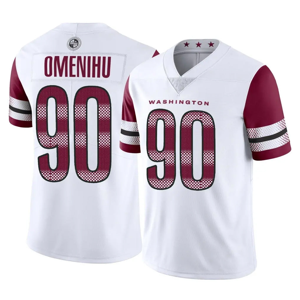 Vanessashop W.Commanders #90 Charles Omenihu Player White Limited Vapor Home Game Stitched Jerseys