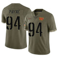 Vanessashop W.Commanders #94 Daron Payne Player Olive Salute To Service Limited Home Game Stitched Jerseys