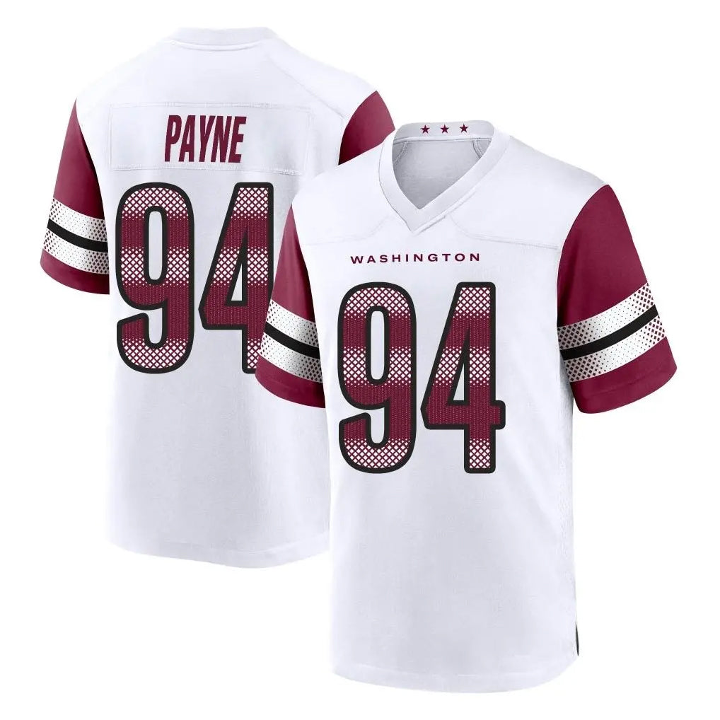 Vanessashop W.Commanders #94 Daron Payne Player White Game Home Stitched Jerseys