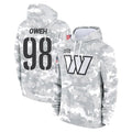 Vanessashop W.Commanders #98 Odafe Oweh Player Arctic Camo Limited Salute to Service Pullover Hoodies Game Stitched Jerseys