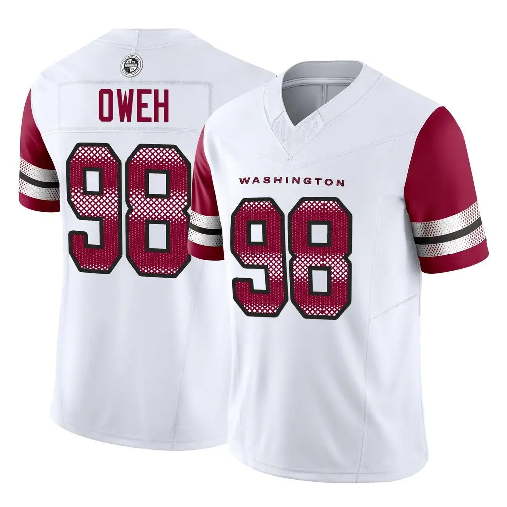 Vanessashop W.Commanders #98 Odafe Oweh Player White Vapor F.U.S.E. Limited Home Game Stitched Jerseys