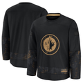 Vanessashop W.Jets Black 2024 Military Appreciation Practice Jerseys