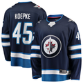 Vanessashop W.Jets #45 Cole Koepke Navy Home Breakaway Jerseys