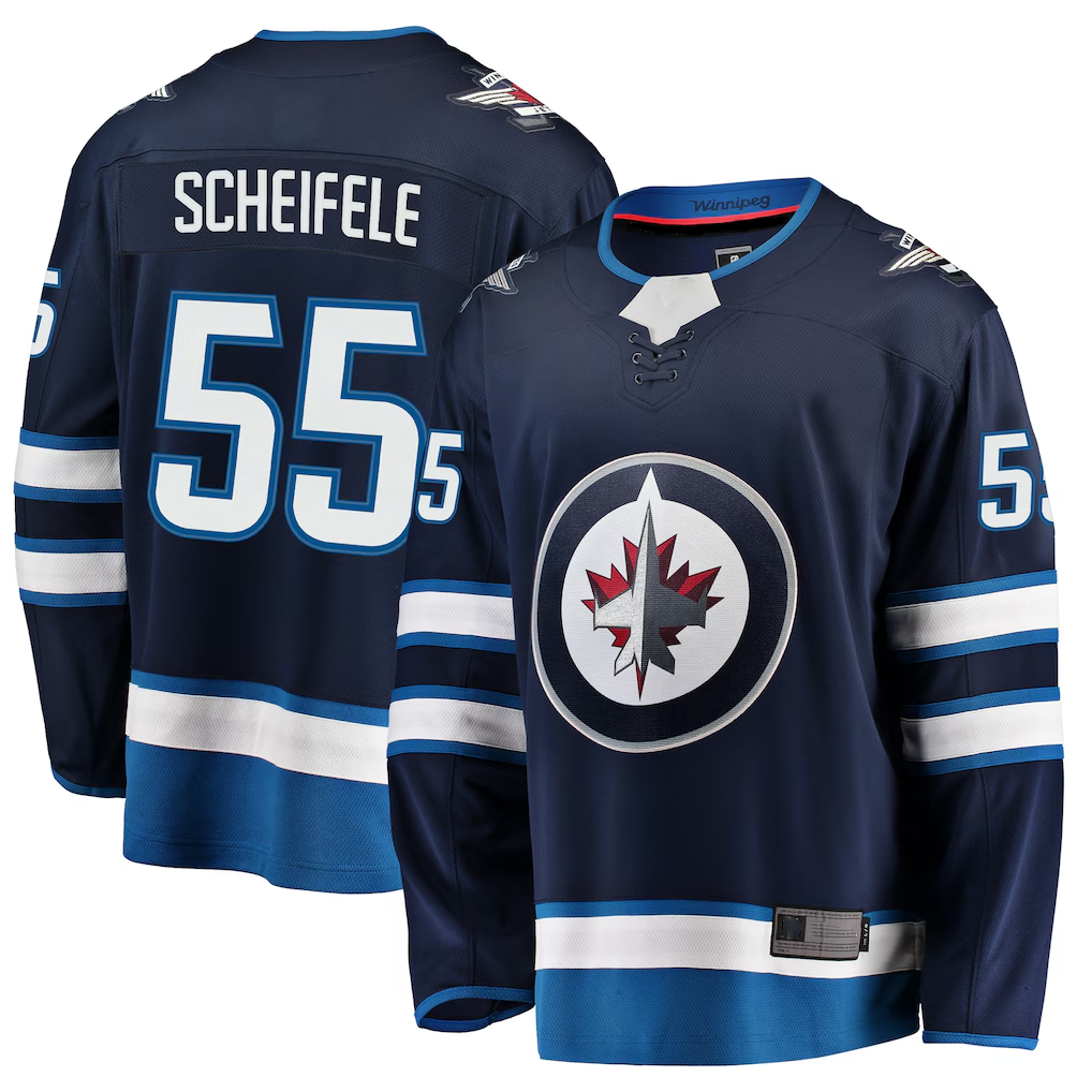 Vanessashop W.Jets #55 Mark Scheifele Navy Breakaway Replica Jerseys