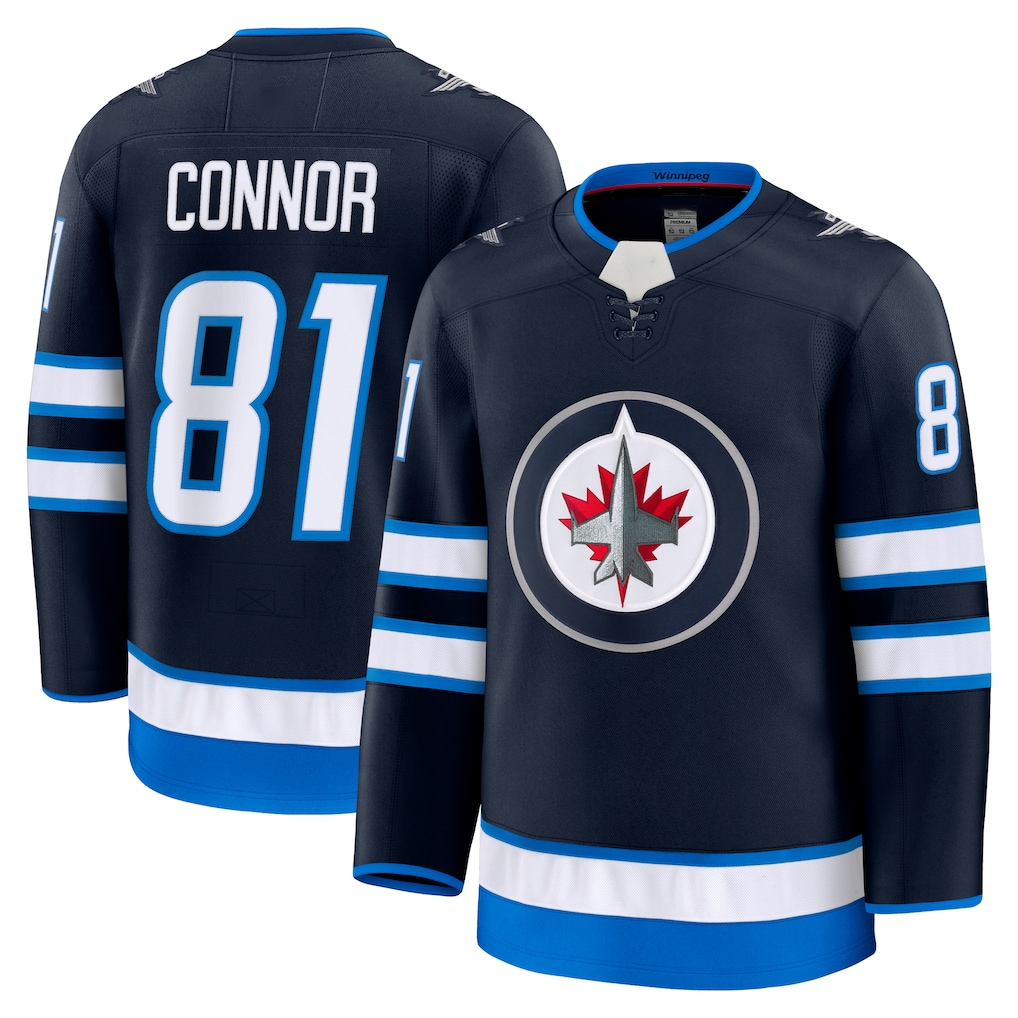 Vanessashop W.Jets #81 Kyle Connor Navy Home Premium Jerseys