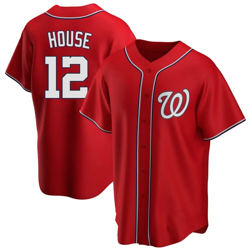 Vanessashop W.Nationals #12 Brady House Player Red  Alternate Game Stitched Jerseys