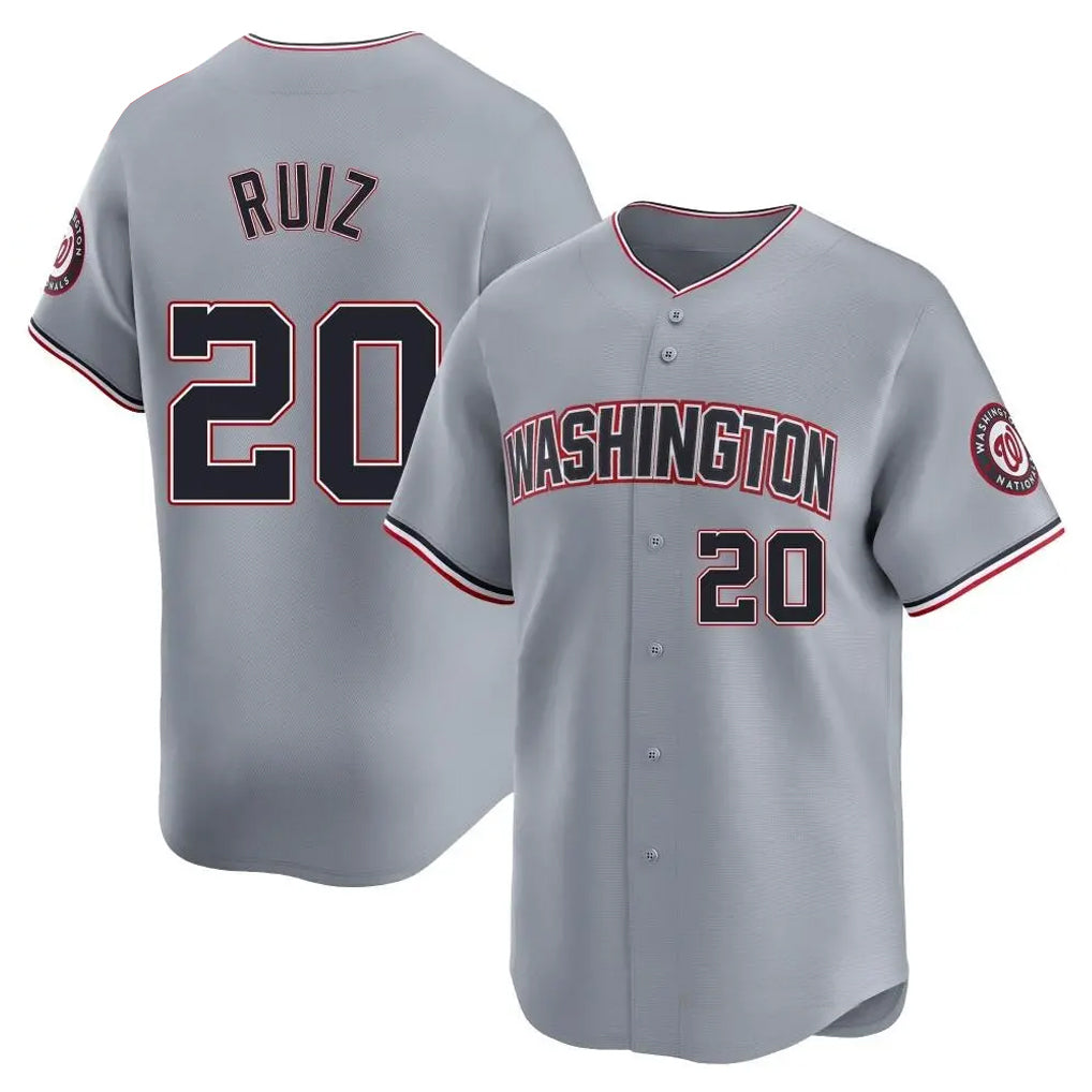Vanessashop W.Nationals #20 Keibert Ruiz Player Gray City Connect Elite Alternate Stitched Jerseys