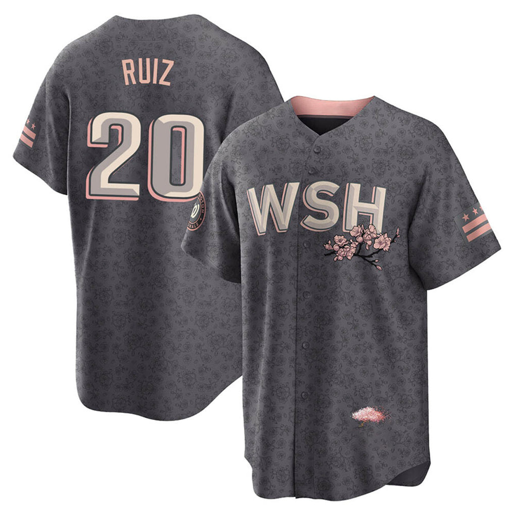 Vanessashop W.Nationals #20 Keibert Ruiz Player Gray City Connect Stitched Jerseys