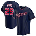 Vanessashop W.Nationals #29 James Wood Player Navy Blue Replica Game Stitched Jerseys