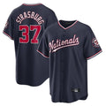 Vanessashop W.Nationals #37 Stephen Strasburg Player Navy Replica Stitched Jerseys