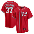 Vanessashop W.Nationals #37 Stephen Strasburg Player Red Alternate Replica Player Game Stitched Jerseys