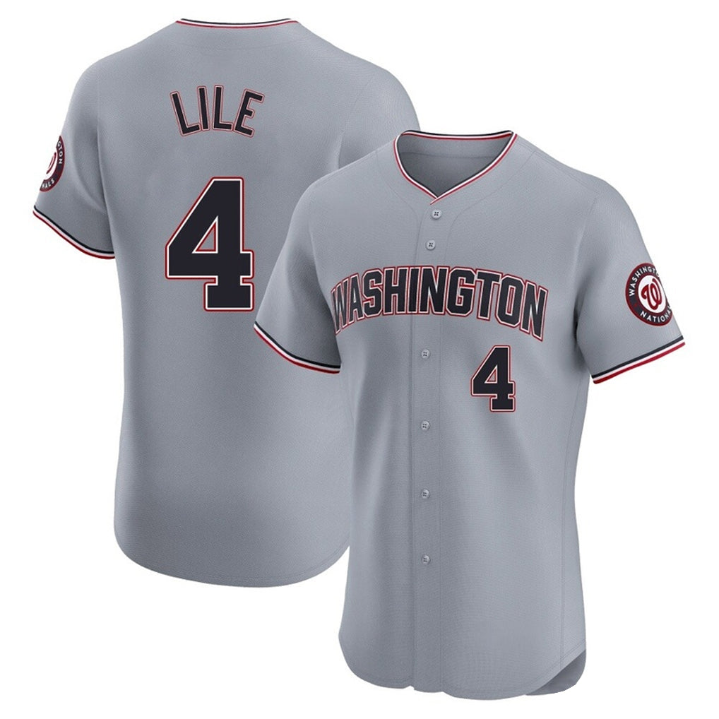 Vanessashop W.Nationals #4 Daylen Lile Player Gray Alternate Elite Stitched Jerseys