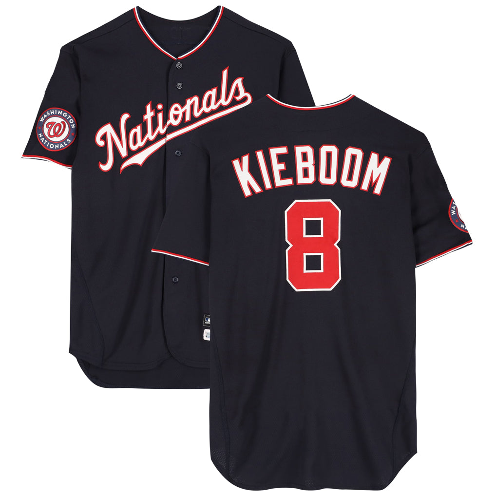 Vanessashop W.Nationals #8 Carter Kieboom Player Navy Home Game Stitched Jerseys