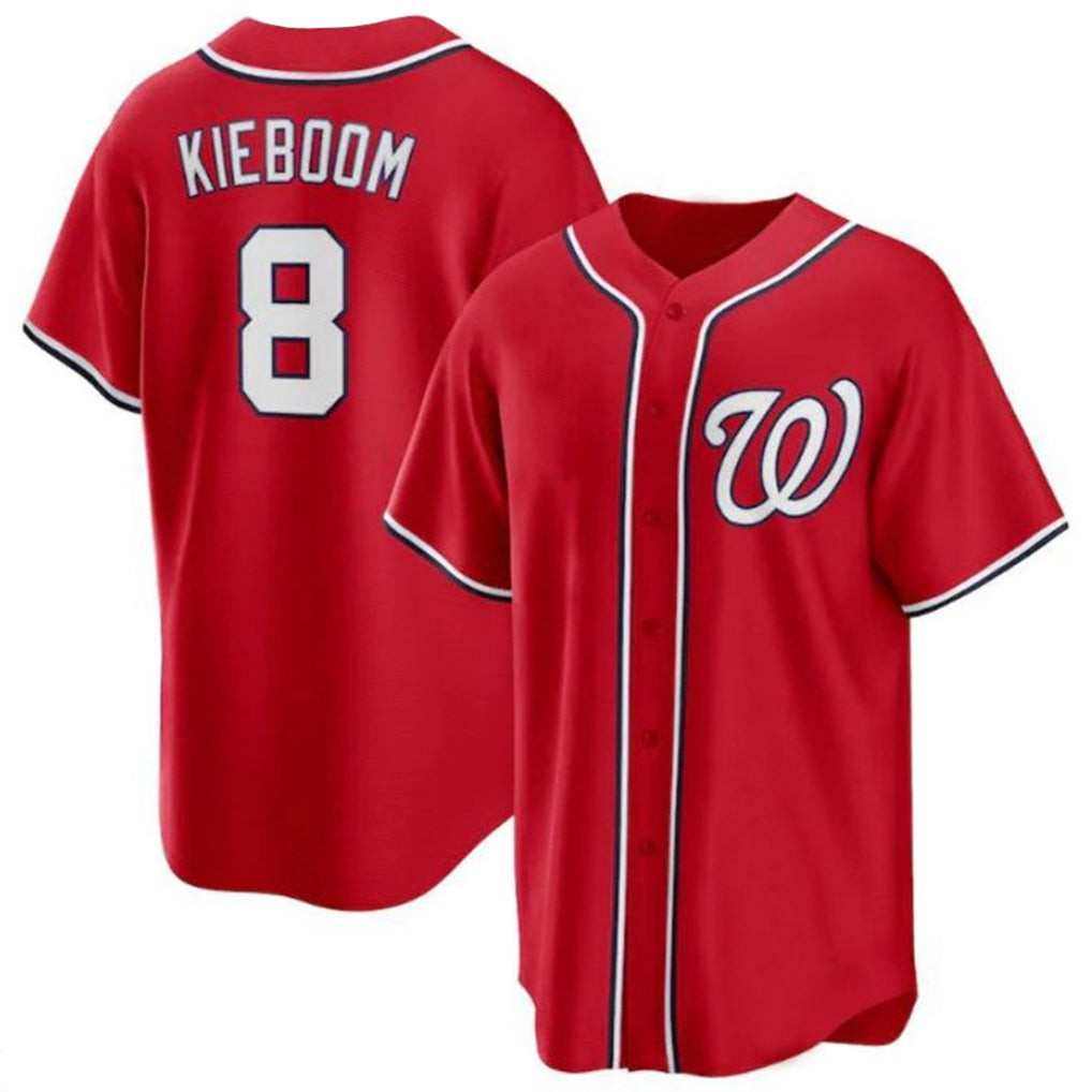 Vanessashop W.Nationals #8 Carter Kieboom Player Red Replica Game Stitched Jerseys