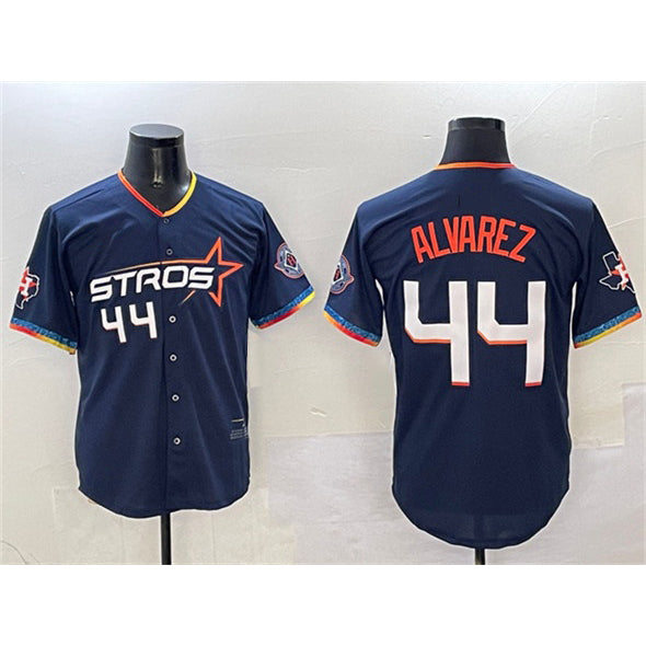 vanessashop Houston Astros #44 Yordan Alvarez Navy  2025 City Connect With Texas Patch Limited Stitched Jersey