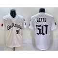 vanessashop Los Angeles Dodgers #50 Mookie Betts White  Mexico 2025 LA Gothic Style With Fernando Patch Vapor Premier Limited Stitched Jersey