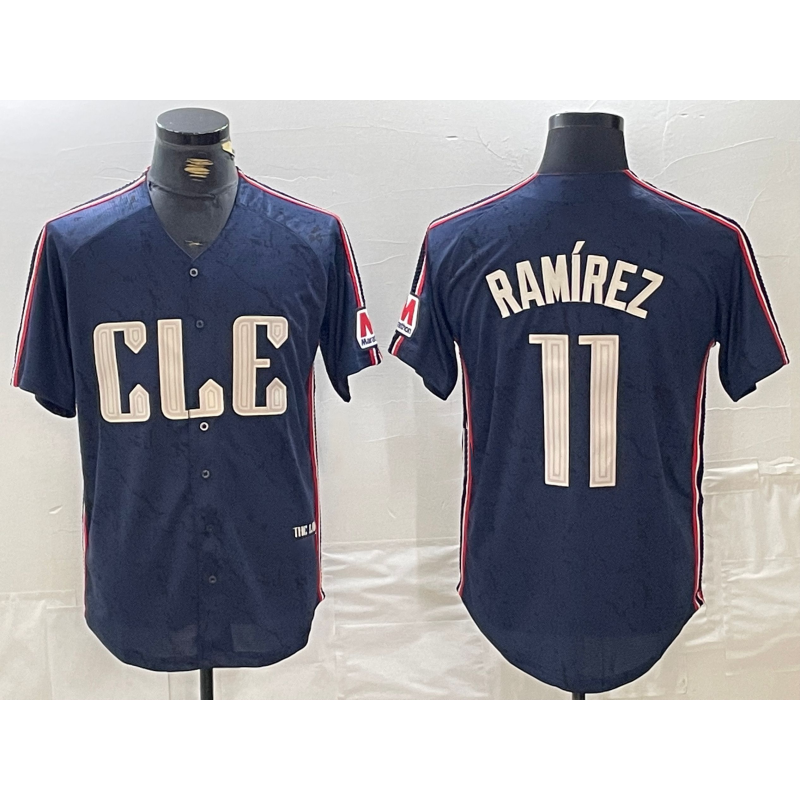 vanessashopCleveland Guardians #11 Jose Ramirez Navy  2024 City Connect Limited Stitched Jersey
