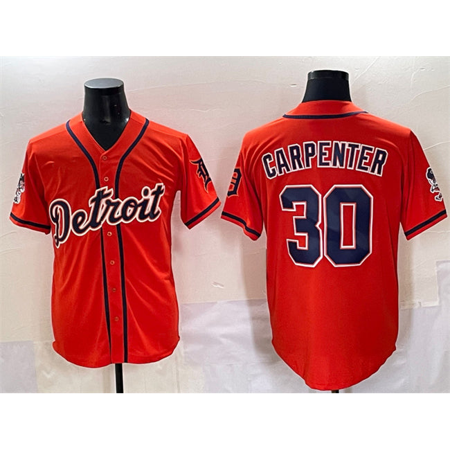vanessashop Detroit Tigers #30 Kerry Carpenter Orange  With Patch Vapor Premier Limited Stitched Jersey