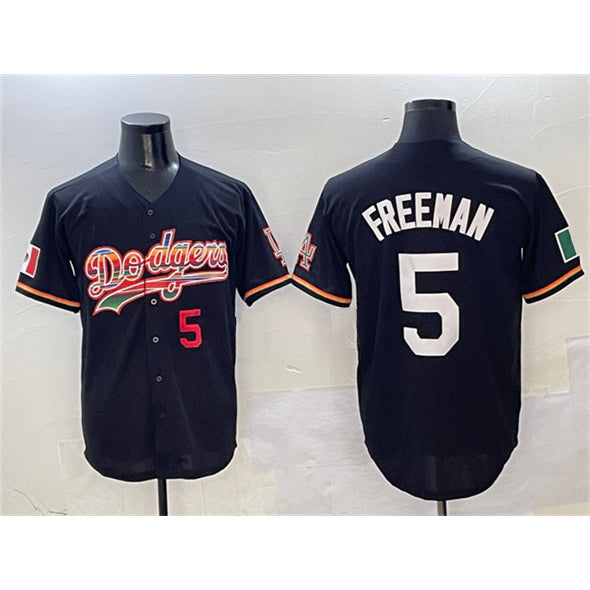 vanessashop Los Angeles Dodgers #5 Freddie Freeman Black  Mexico Limited Stitched Jersey