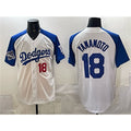 vanessashop Los Angeles Dodgers #18 Yoshinobu Yamamoto White Royal  2025 World Series Limited Stitched Jersey