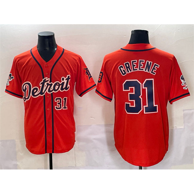 vanessashop Detroit Tigers #31 Riley Greene Orange  With Patch Vapor Premier Limited Stitched Jersey