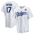 vanessashop Los Angeles Dodgers #17 Shohei Ohtani White  2024 World Series Cool Base Stitched Jersey