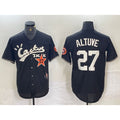 vanessashop Houston Astros #27 Jose Altuve Black  Cactus Jack Cool Base Jersey