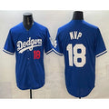 vanessashop Los Angeles Dodgers #18 Yoshinobu Yamamoto MVP Blue  Limited Stitched Jersey