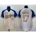 vanessashop Los Angeles Dodgers #17 Shohei Ohtani White Royal Gold  2024 World Series Champions Vapor Limited Stitched Jersey