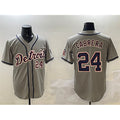 vanessashop Detroit Tigers #24 Miguel Cabrera Gray  Cool Base Stitched Jersey