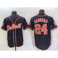 vanessashop Detroit Tigers #24 Miguel Cabrera Black  With Patch Cool Base Stitched Jersey