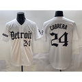 vanessashop Detroit Tigers #24 Miguel Cabrera White  'Motor Gothic Edition' Vapor Premier Limited Stitched Jersey