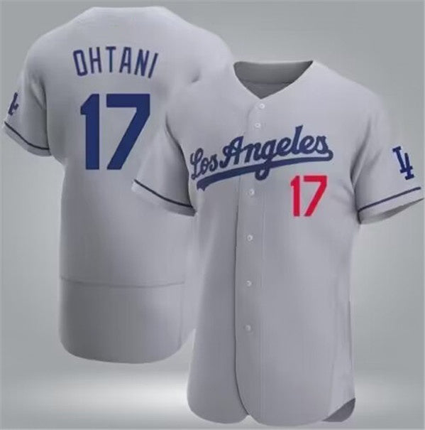 vanessashop Los Angeles Dodgers #17 Shohei Ohtani Gray  Flex Base Stitched Jersey