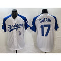 vanessashop Los Angeles Dodgers #17 Shohei Ohtani White Blue  Fashion Stitched Cool Base Limited Jersey 2