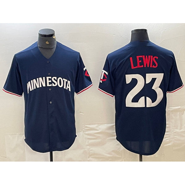 vanessashop Minnesota Twins #23 Royce Lewis Navy  Cool Base Stitched Jersey