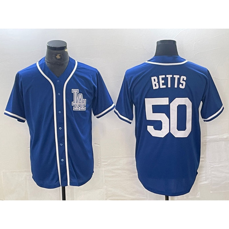 vanessashop Los Angeles Dodgers #50 Mookie Betts Blue  Cool Base Stitched Jersey