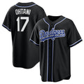 vanessashop Los Angeles Dodgers #17 Shohei Ohtani Black  Lights Out Limited Stitched Jersey