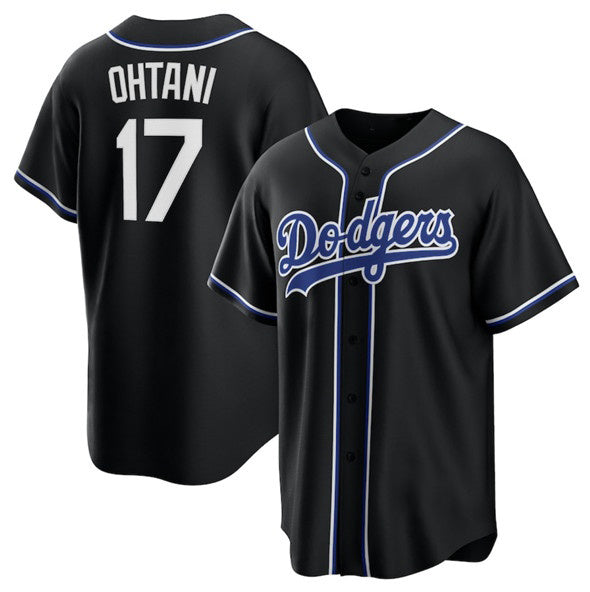 vanessashop Los Angeles Dodgers #17 Shohei Ohtani Black  Lights Out Limited Stitched Jersey