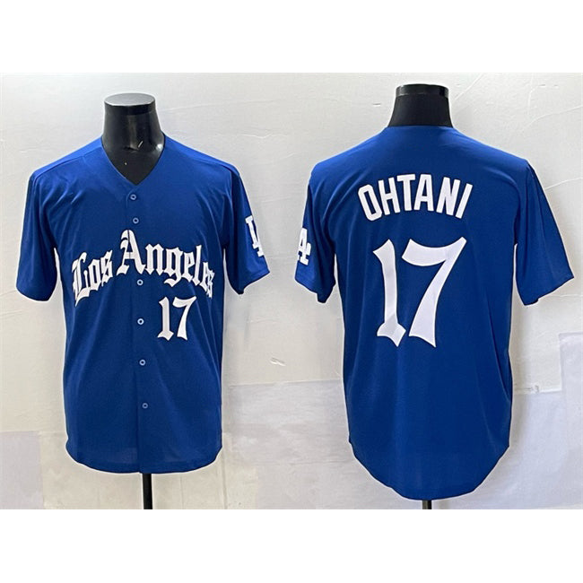 vanessashop Los Angeles Dodgers #17 Shohei Ohtani Blue  2025 LA Gothic Style With Fernando Patch Vapor Premier Limited Stitched Jersey