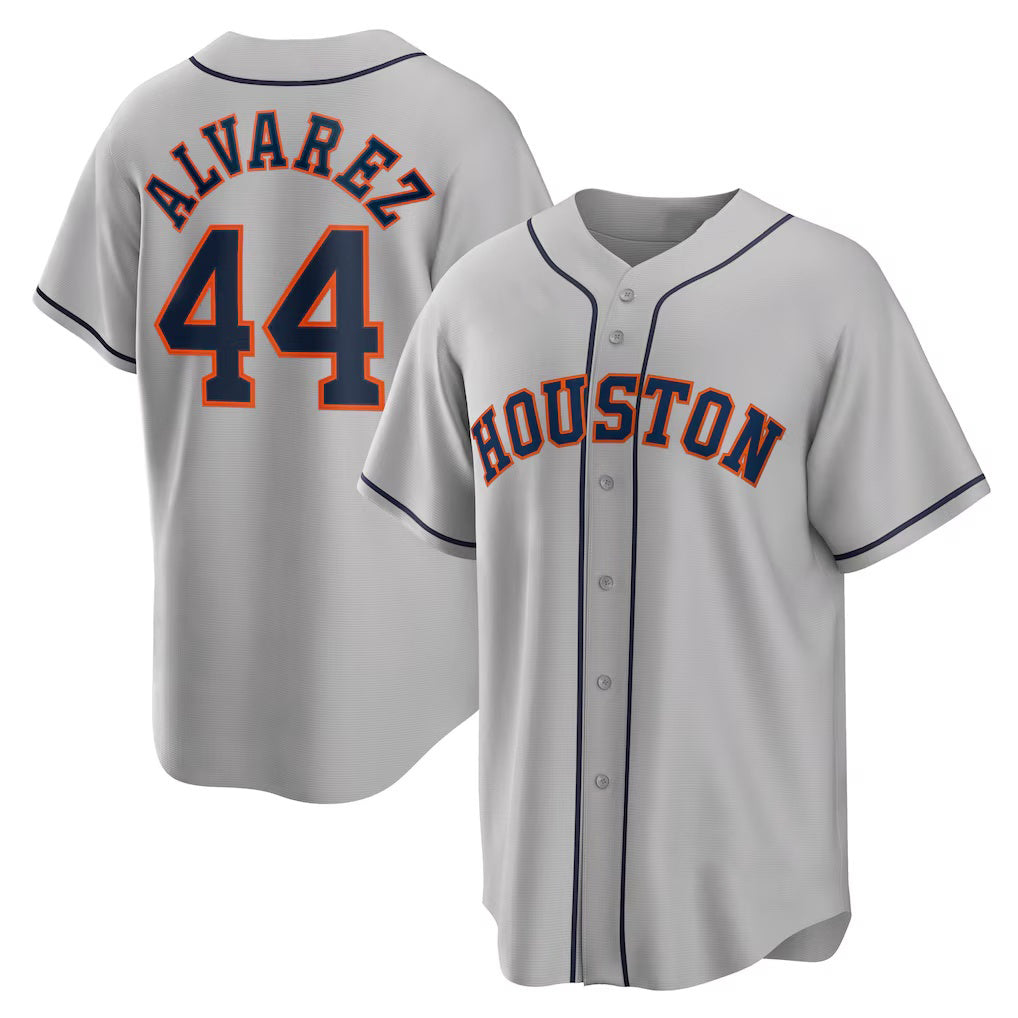 vanessashop Houston Astros #44 Yordan ¨¢lvarez Gray  Road Replica Player Jersey
