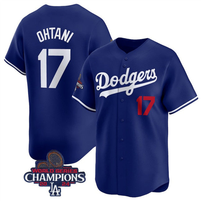 vanessashop Los Angeles Dodgers #17 Shohei Ohtani Royal  2024 World Series Champions Alternate Limited Stitched Jersey