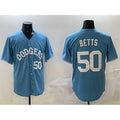 vanessashop Los Angeles Dodgers #50 Mookie Betts Light Blue  Limited Stitched Jersey