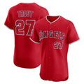 vanessashop Los Angeles Angels #27 Mike Trout Red  Alternate Elite Jersey
