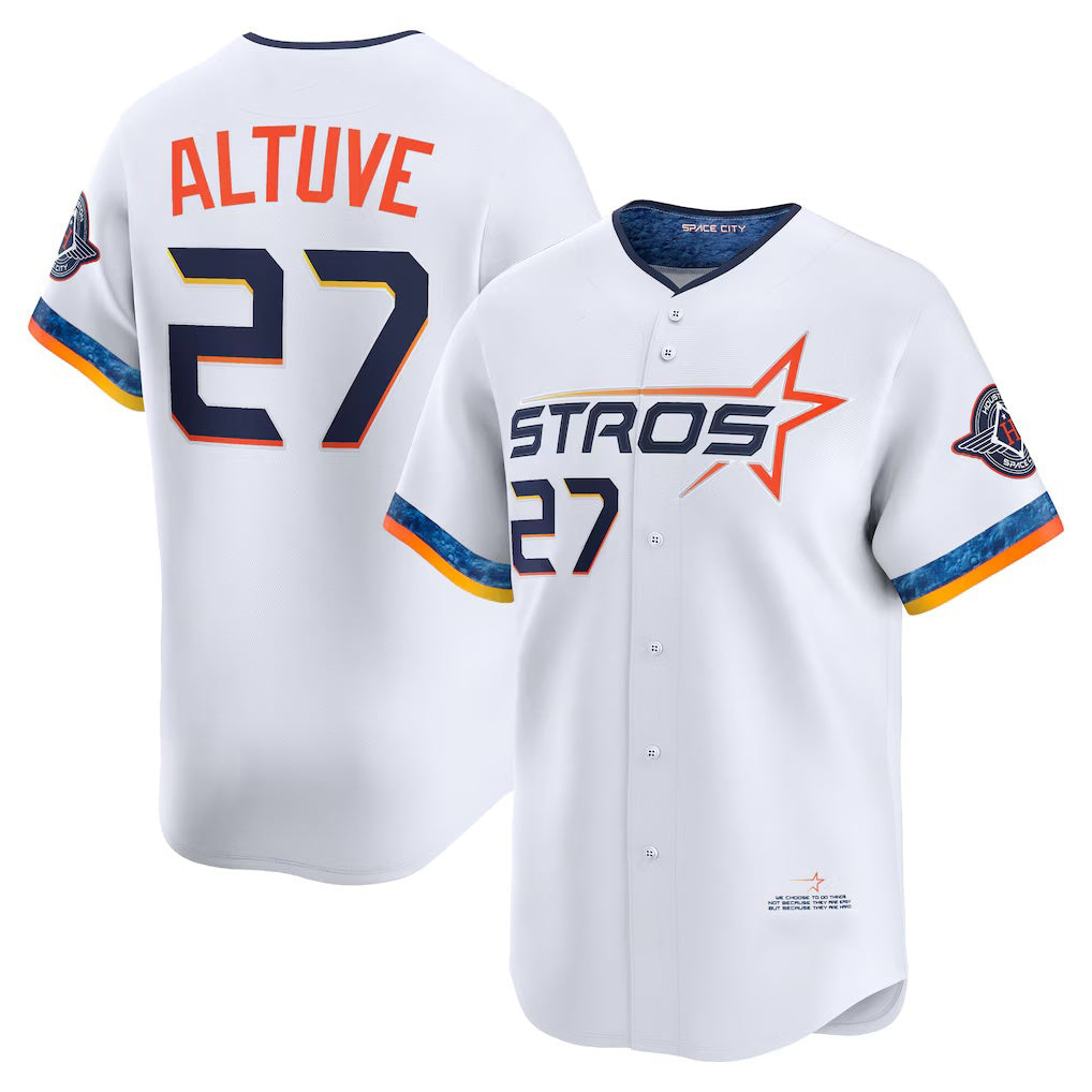 vanessashop Houston Astros #27 Jose Altuve White  2025 City Connect Limited Player Jersey